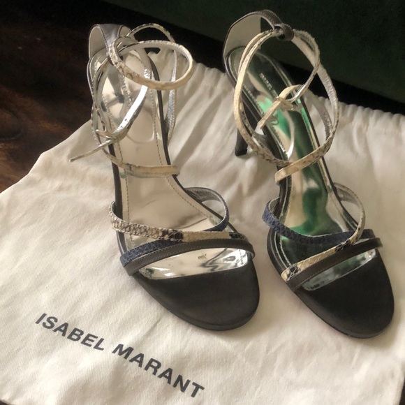 Isabel Marant Snakeskin Strappy Heel 38/8 - Picture 1 of 9